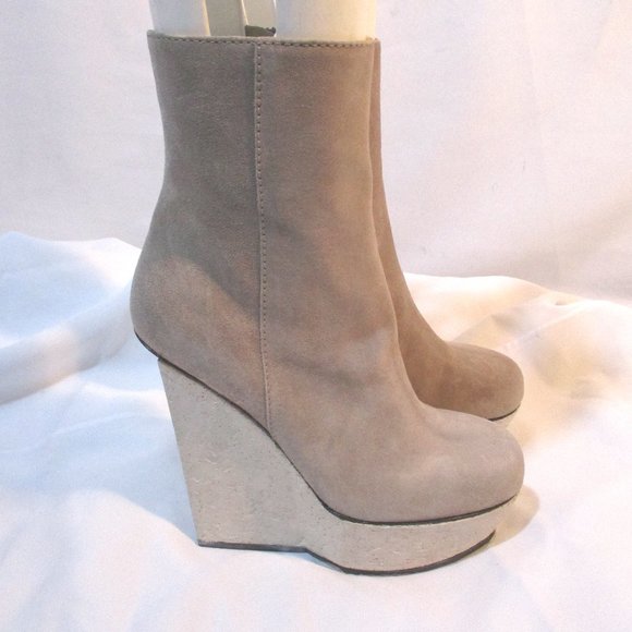 NEW ACNE HYDRO SU Suede PLATFORM WEDGE Boot Bootie - Picture 1 of 12